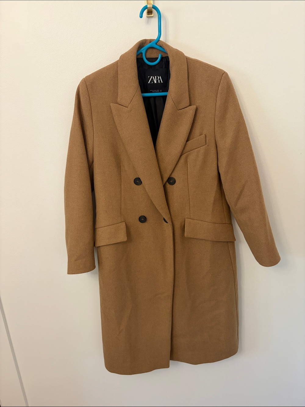 ZARA Camel Double-Breasted Trench Coat